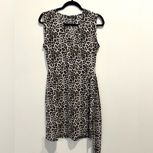 Apt 9 Leopard Short Dress Sleeveless Belted Size S small